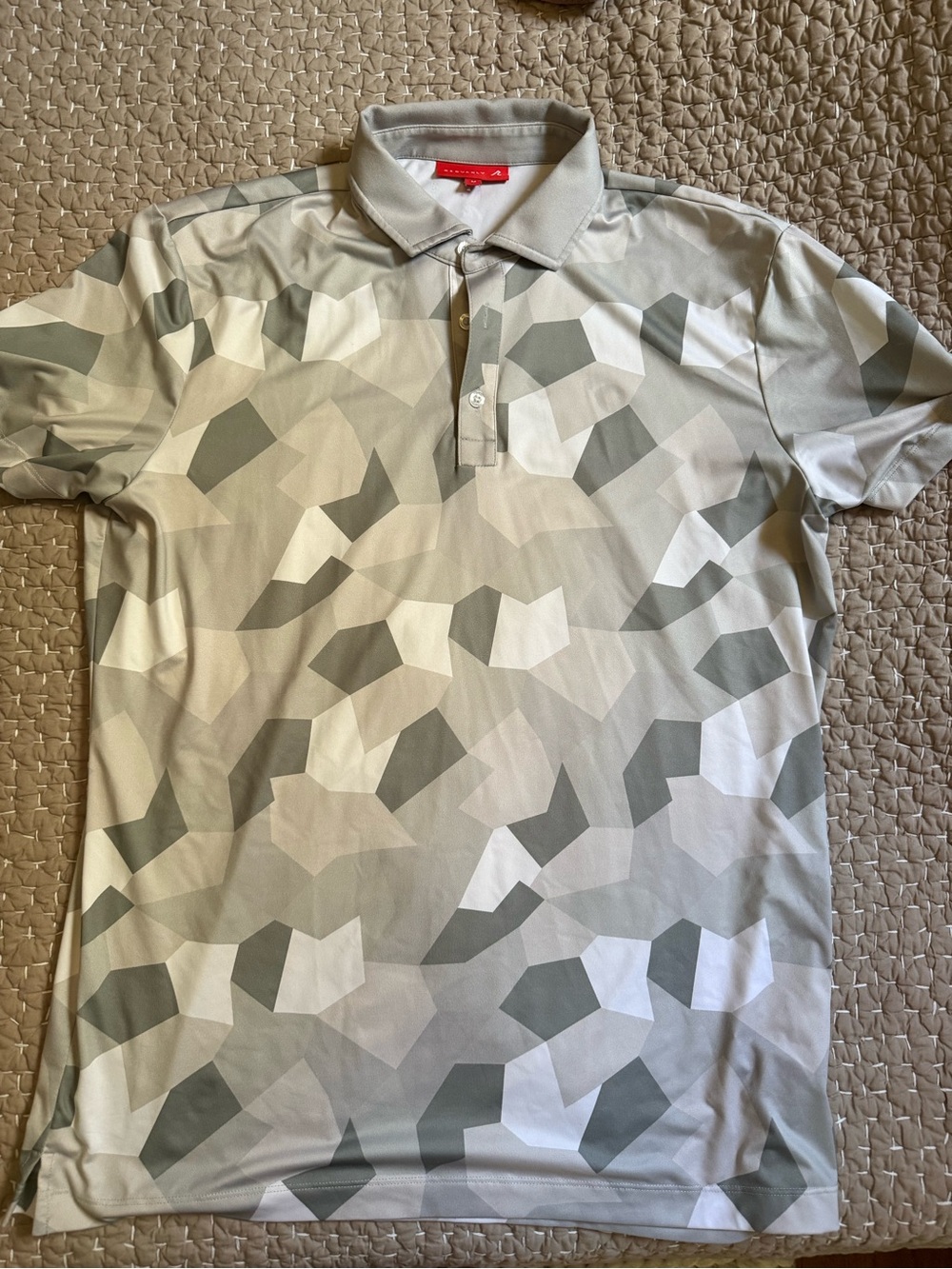 Redvanly Men's Short Sleeve Polo in Grey Camo